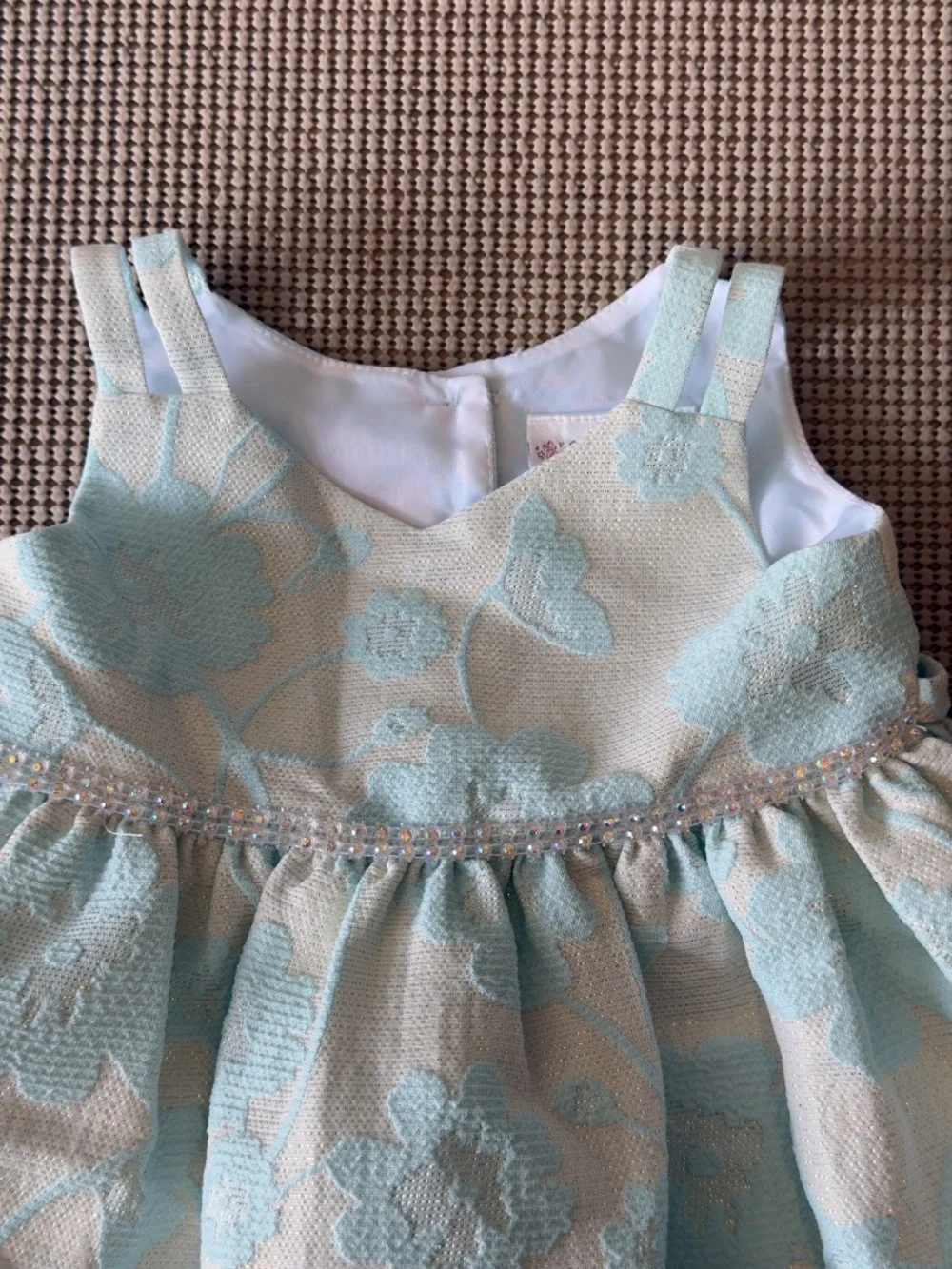 SWEAT HEART ROSE formal dress rhinestone details size 12M tie back